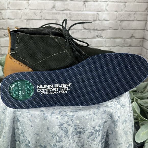 Nunn Bush Barklay Black Leather Plain Toe Casual Lace-Up Ankle Boots Men’s 9M - Picture 10 of 14